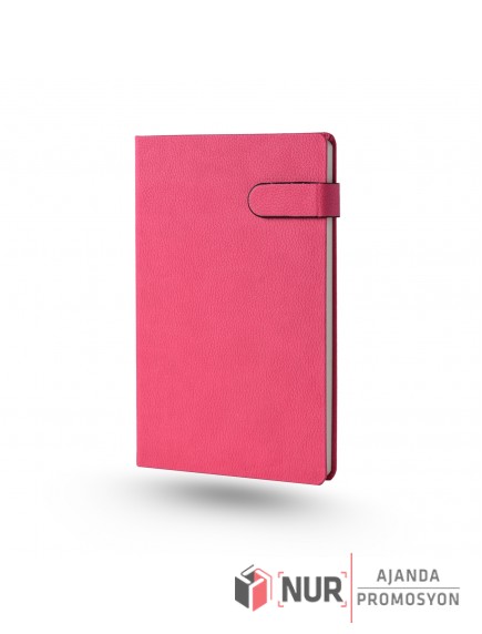 Mıknatıslı Patlı Termo Deri Kapaklı 13x21 cm Tarihsiz Çizgili Promosyon Defter